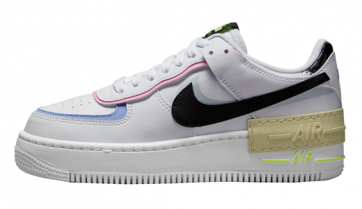 Chrome and Neon Green Pop on This Nike WMNS Air Force 1 Shadow •