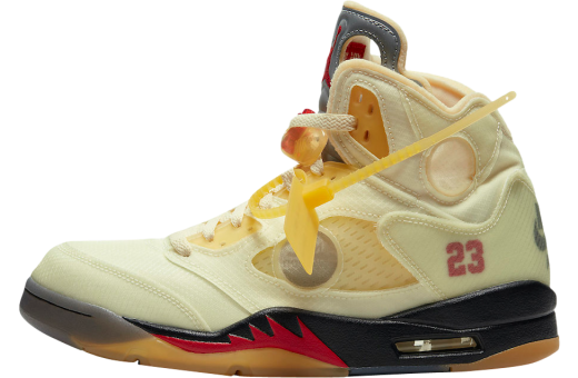 NIKE JORDAN5 off white  セイル/ファイヤレッド Air Jordan 5 Off White Sail Review & On Foot - YouTube