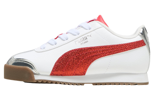 Puma Roma 24 Holiday Glitz Little Kids White / For All Time Red