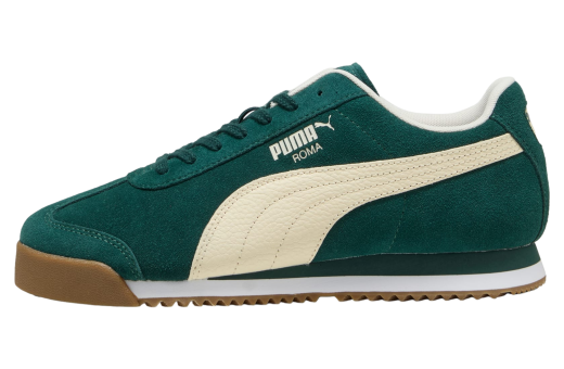 Puma Roma Suede Green Terrain / Alpine Snow