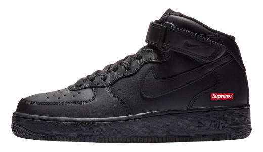 Supreme x Nike Air Force 1 Mid Black Aug 2024 FZ8784 001 KicksOnFire