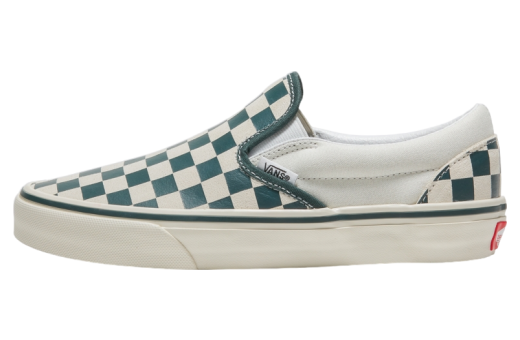 Vans Classic Slip-on Checkerboard Green / True White