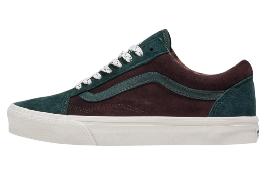 Vans Old Skool Pig Suede Plaid Scarab Green