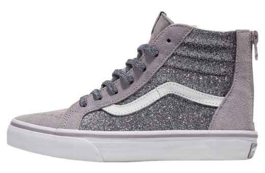 Vans Sk8-Hi Zip GS Glitter Gunmetal Grey