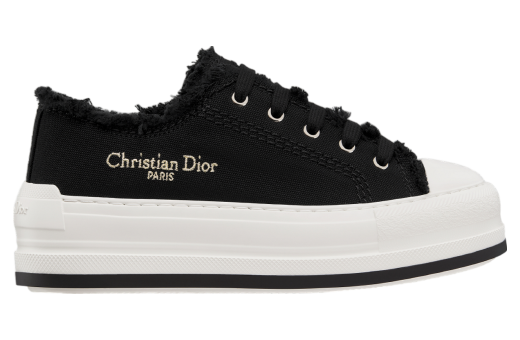 Walk n Dior Platform WMNS Black Fringed / Embroidered Cotton Canvas